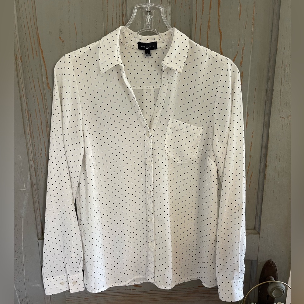 The Limited Polyester White Button-up Top